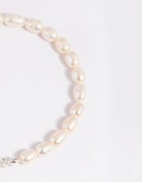 Silver Plated Pearl Fob Bracelet - link has visual effect only