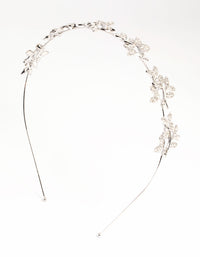 Rhodium Diamante Leaf Cluster Headband - link has visual effect only