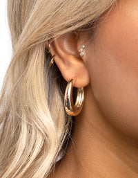 Gold Hinge Classic Hoop Earrings - link has visual effect only