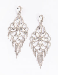 Rhodium Diamante Statement Earrings - link has visual effect only