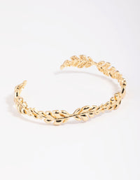 Gold Plated Leaf Cuff Bracelet - link has visual effect only