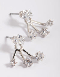 Rhodium Cubic Zirconia Star Jacket Earrings - link has visual effect only