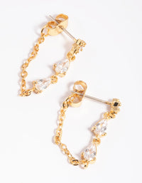 Gold Plated Cubic Zirconia Jacket Earrings - link has visual effect only