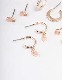 Rose Quartz Diamante Earring Stack Pack - link has visual effect only