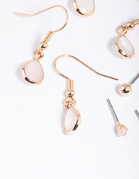 Gold Mixed Semi-Precious Stone Teardrop Earrings - link has visual effect only