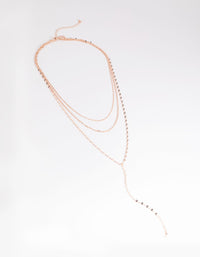 Rose Gold Dainty Chain Lariat Necklace - link has visual effect only