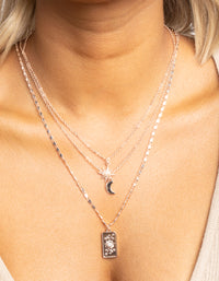 Rose Gold Moon Layered Necklace - link has visual effect only