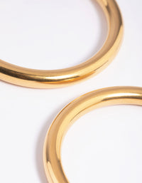 Waterproof Gold Plated Stainless Steel Large Chunky Hoop Earrings - link has visual effect only