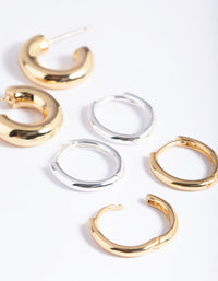 Gold & Silver Plated Hoop Earring Pack - link has visual effect only