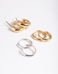 Gold & Silver Plated Hoop Earring Pack - link has visual effect only