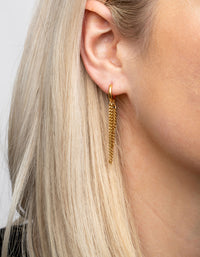 Gold Plated Stainless Steel Chain Drop Earrings - link has visual effect only