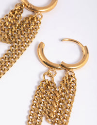 Gold Plated Stainless Steel Chain Drop Earrings - link has visual effect only