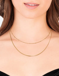 Gold Plated Stainless Steel Mixed Chain Layered Necklace - link has visual effect only