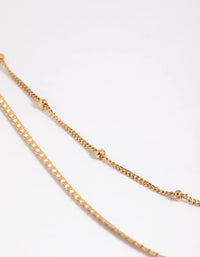 Gold Plated Stainless Steel Mixed Chain Layered Necklace - link has visual effect only