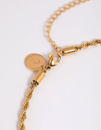 Gold Plated Stainless Steel Twisted Chain Necklace - link has visual effect only