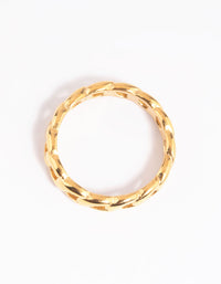 Waterproof Gold Plated Stainless Steel Chain Ring - link has visual effect only