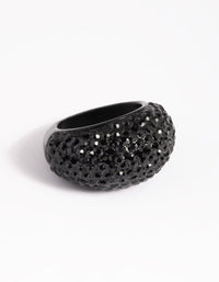 Matte Black Statement Diamante Dome Ring - link has visual effect only