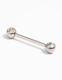 Titanium Crystal Nipple Bar - link has visual effect only