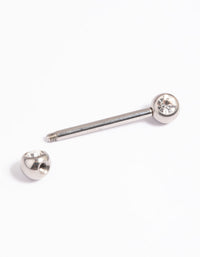 Titanium Crystal Nipple Bar - link has visual effect only