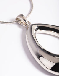 Rhodium Open Circle Long Necklace - link has visual effect only