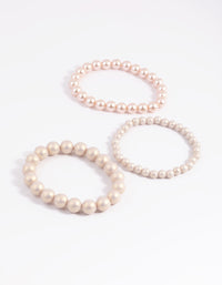 Gold Pearl & Bread Stretch Bracelet Pack - link has visual effect only