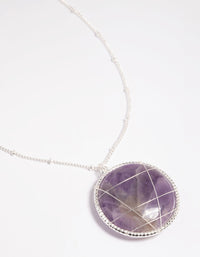 Amethyst Caged Stone Long Necklace - link has visual effect only