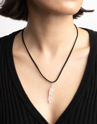 Clear Quartz Shard Cord Necklace - link has visual effect only