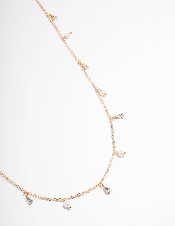 Gold Diamante & Pearl Waist Chain