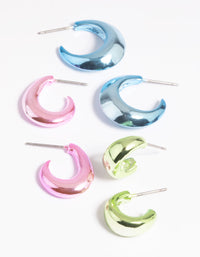 90s Metallic Hoop Earring Pack - link has visual effect only