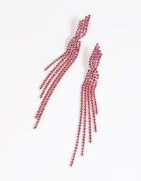 Fuchsia Twisted Drop Earrings - link has visual effect only