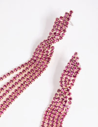 Fuchsia Twisted Drop Earrings - link has visual effect only