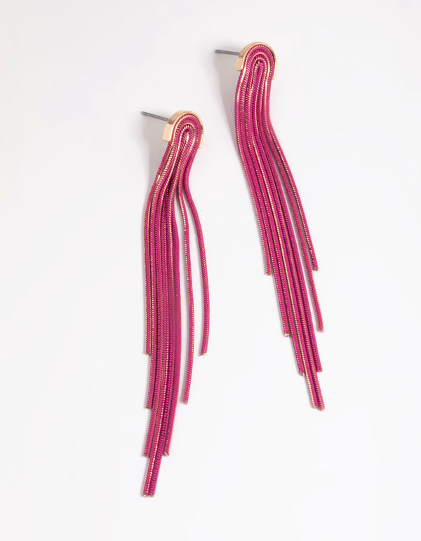 Fuchsia Mini Waterfall Drop Earrings