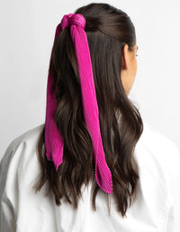 Pink Pleated Satin Bandana Hair Scarf - link has visual effect only