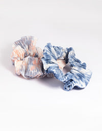 Pleated Tie Dye Scrunchie Set - link has visual effect only