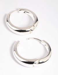 Silver Large Huggie Hoop Earrings - link has visual effect only