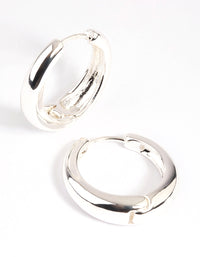 Silver Large Huggie Hoop Earrings - link has visual effect only