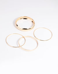 Gold Thick & Thin Bangle Bracelet 4-Pack - link has visual effect only