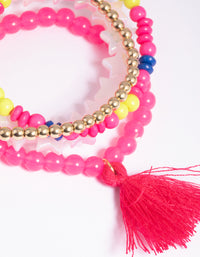 Kids Fluro Pink Stretch Bracelet 4-Pack - link has visual effect only