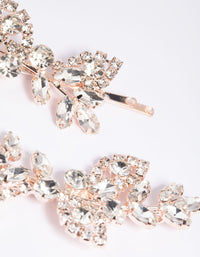 Rose Gold Diamante Navette Hair Slide Pack - link has visual effect only