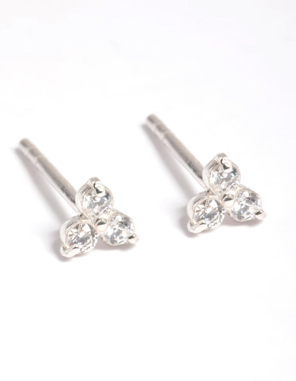 Sterling Silver Cubic Zirconia Stud Earrings