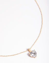 Gold Plated Sterling Silver Cubic Zirconia Heart Necklace - link has visual effect only