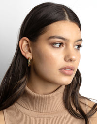 Gold Plated Chunky Molten Huggie Hoop Earrings - link has visual effect only