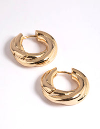 Gold Plated Brass Chubby Hoop Earrings - link has visual effect only