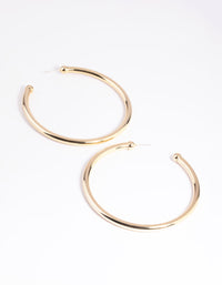 Gold Plated Smooth Hoop Earrings - link has visual effect only