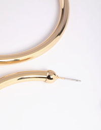 Gold Plated Smooth Hoop Earrings - link has visual effect only