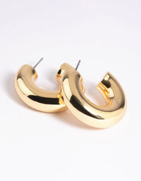 Gold Plated Brass Chubby Hoop Earrings - link has visual effect only