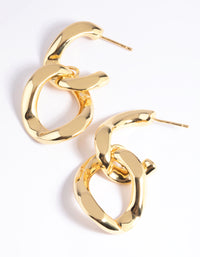 Gold Plated Curb Chain Drop Earrings - link has visual effect only