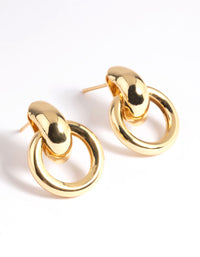 Gold Plated Door Knocker Drop Earrings - link has visual effect only