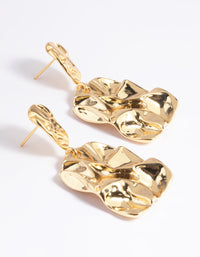 Gold Plated Molten Drop Earrings - link has visual effect only