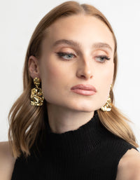 Gold Plated Molten Drop Earrings - link has visual effect only